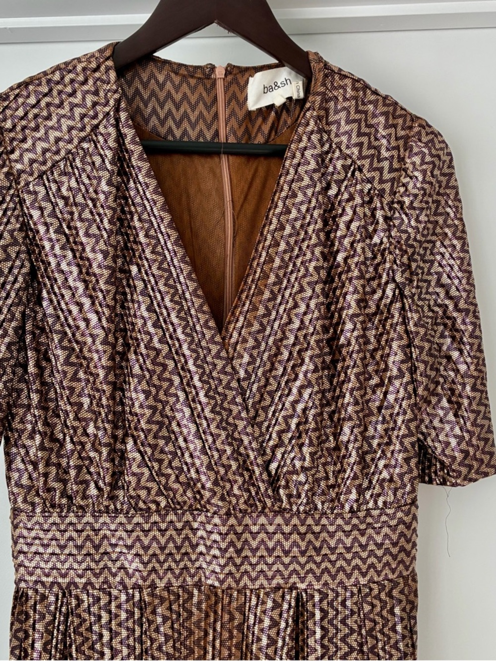 ba&sh Pacey Metallic High/Low Dress